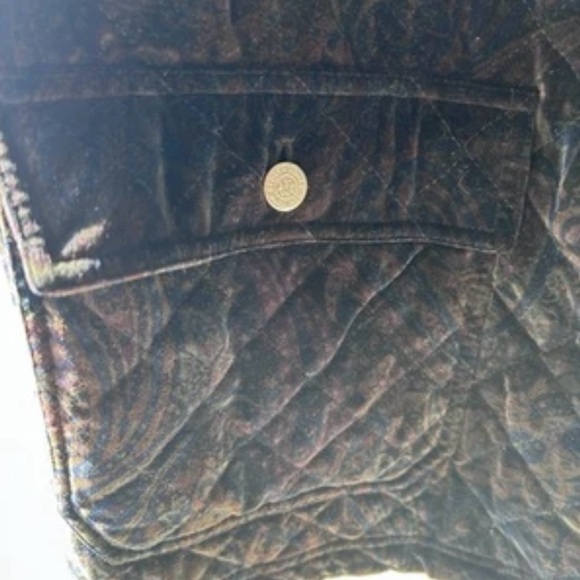 Jones New York Velvet Jewel Tone Paisley Quilted Barn Coat w/Pckts.Petite S Size - Picture 6 of 7